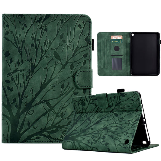 Fortune Tree Pressure Flower PU Tablet Case with Wake-up / Sleep Function