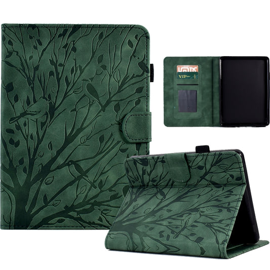 Fortune Tree Pressure Flower PU Tablet Case with Wake-up / Sleep Function, For Amazon Kindle 11th 2022, For Amazon Fire HD 10 Plus / HD 10 2021, For Amazon Fire 7 2015 2017 2019, For Amazon Fire 7 2022, For Amazon Kindle Paperwhite / 2 / 3 / 4