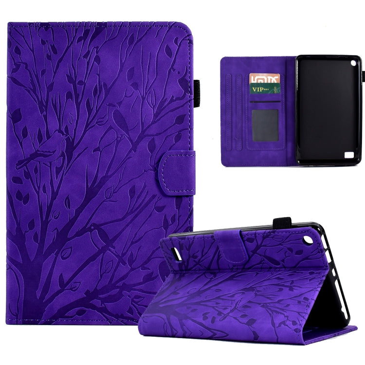 Fortune Tree Pressure Flower PU Tablet Case with Wake-up / Sleep Function, For Amazon Kindle 11th 2022, For Amazon Fire HD 10 Plus / HD 10 2021, For Amazon Fire 7 2015 2017 2019, For Amazon Fire 7 2022, For Amazon Kindle Paperwhite / 2 / 3 / 4