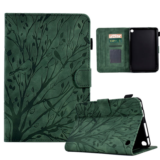 Fortune Tree Pressure Flower PU Tablet Case with Wake-up / Sleep Function