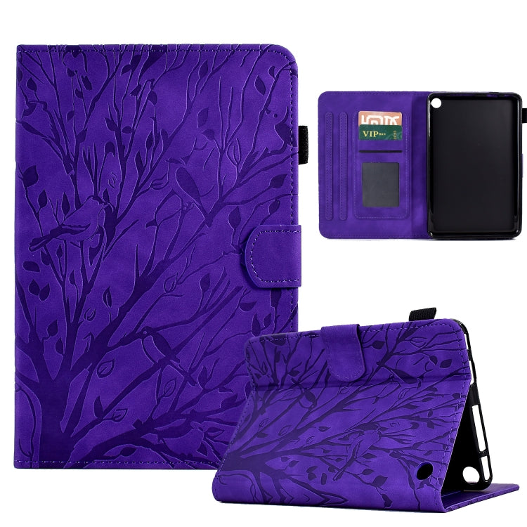 Fortune Tree Pressure Flower PU Tablet Case with Wake-up / Sleep Function, For Amazon Kindle 11th 2022, For Amazon Fire HD 10 Plus / HD 10 2021, For Amazon Fire 7 2015 2017 2019, For Amazon Fire 7 2022, For Amazon Kindle Paperwhite / 2 / 3 / 4