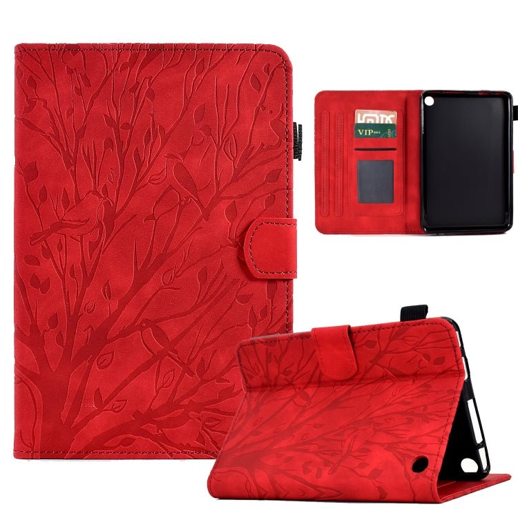 Fortune Tree Pressure Flower PU Tablet Case with Wake-up / Sleep Function, For Amazon Kindle 11th 2022, For Amazon Fire HD 10 Plus / HD 10 2021, For Amazon Fire 7 2015 2017 2019, For Amazon Fire 7 2022, For Amazon Kindle Paperwhite / 2 / 3 / 4