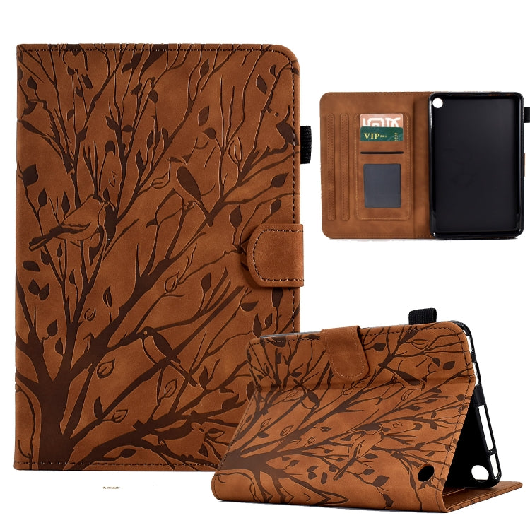 Fortune Tree Pressure Flower PU Tablet Case with Wake-up / Sleep Function, For Amazon Kindle 11th 2022, For Amazon Fire HD 10 Plus / HD 10 2021, For Amazon Fire 7 2015 2017 2019, For Amazon Fire 7 2022, For Amazon Kindle Paperwhite / 2 / 3 / 4