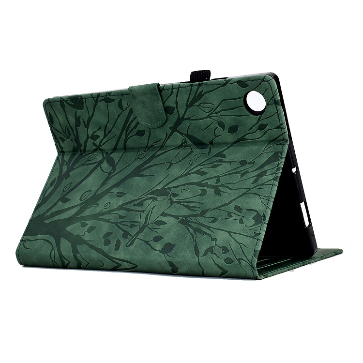 Fortune Tree Pressure Flower PU Tablet Case with Wake-up / Sleep Function