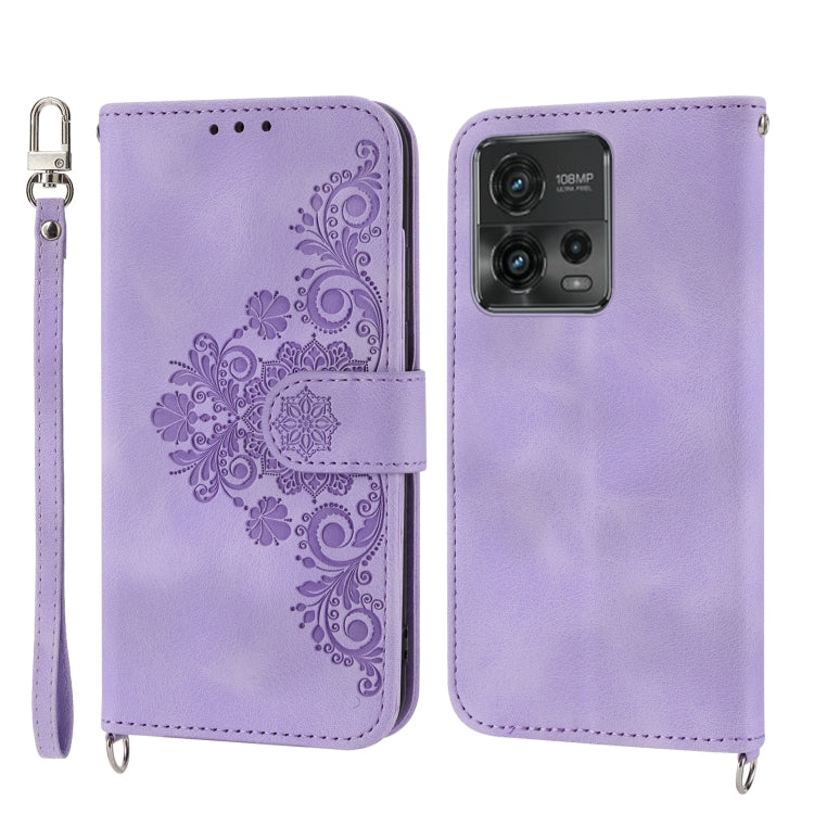 Skin-feel Flowers Embossed Wallet Leather Phone Case, For Motorola Moto G Power 2023, For Motorola Moto G Stylus 5G 2023, For Motorola Moto G13 4G/G53 5G/G23 4G, For Motorola Moto G73 5G, For OPPO A1 Pro, For OPPO Reno9 5G/Reno9 Pro 5G