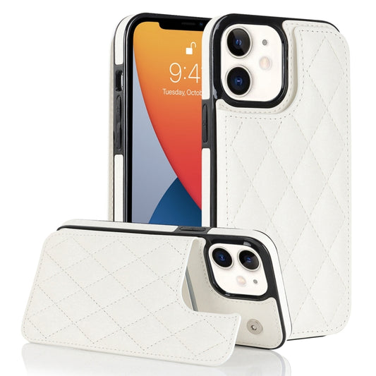 Double Buckle Rhombic PU Leather Phone Case, For iPhone 12 mini, For iPhone 12 Pro, For iPhone 12 Pro Max