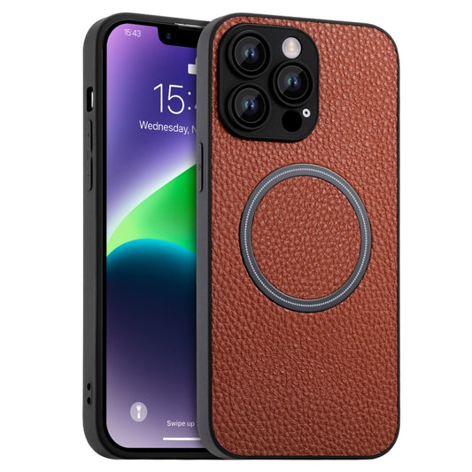 Skin Feel Litchi Texture MagSafe Magnetic Phone Case, For iPhone 14, For iPhone 14 Plus, For iPhone 14 Pro, For iPhone 14 Pro Max, For iPhone 13, For iPhone 13 Pro