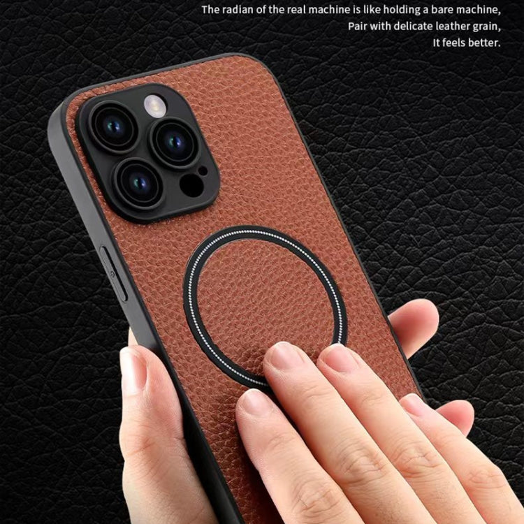 Skin Feel Litchi Texture MagSafe Magnetic Phone Case, For iPhone 11 Pro Max