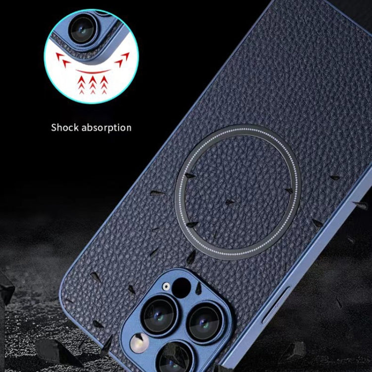 Skin Feel Litchi Texture MagSafe Magnetic Phone Case, For iPhone 11 Pro Max