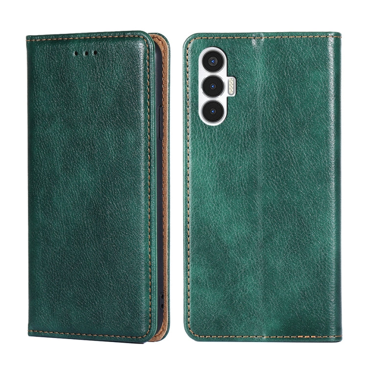 Gloss Oil Solid Color Magnetic Leather Phone Case