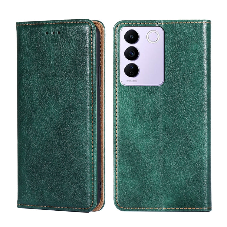 Gloss Oil Solid Color Magnetic Leather Phone Case