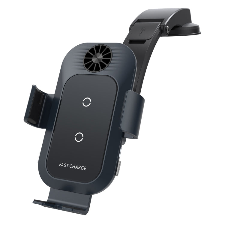 C35 Fan Cooling Dual Coil Car Phone Holder Wireless Charger, C35