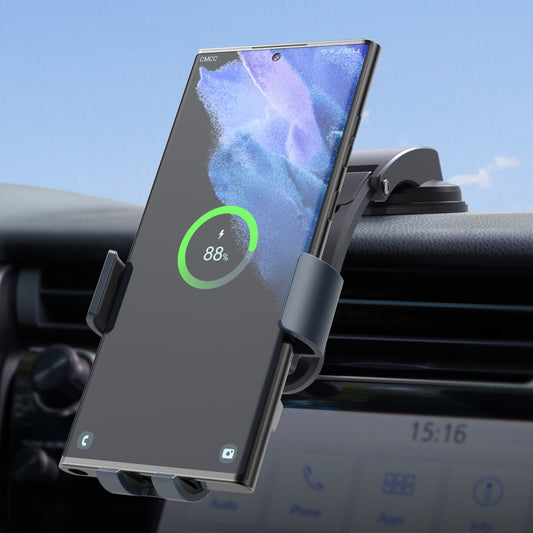 C37 Fan Cooling Dual Coil Car Phone Holder Wireless Charger, C37