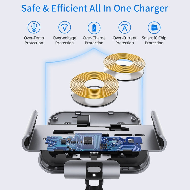 S8 Dual Coil Car Phone Holder Wireless Charger, S8