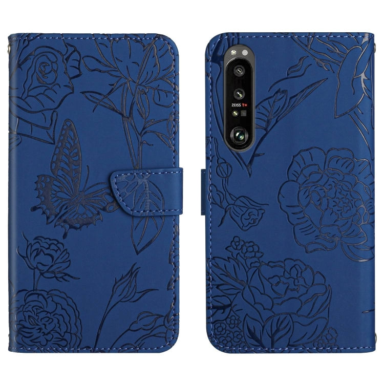 HT03 Skin Feel Butterfly Embossed Flip Leather Phone Case