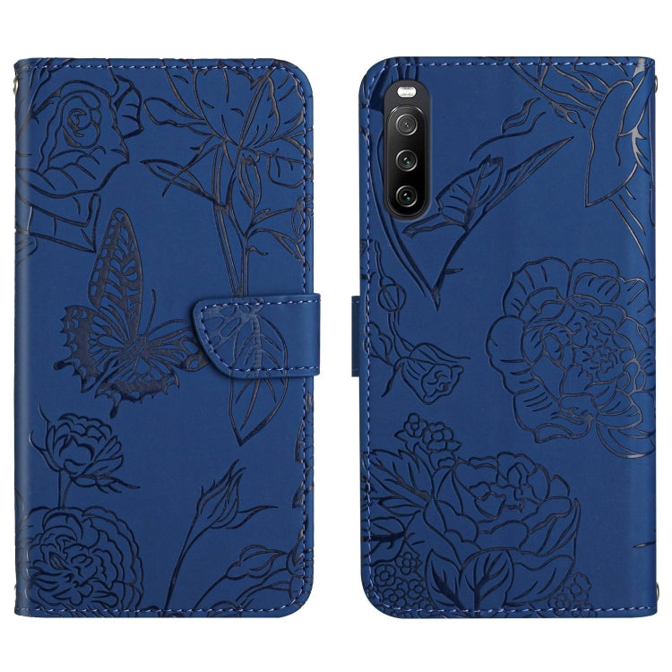 HT03 Skin Feel Butterfly Embossed Flip Leather Phone Case