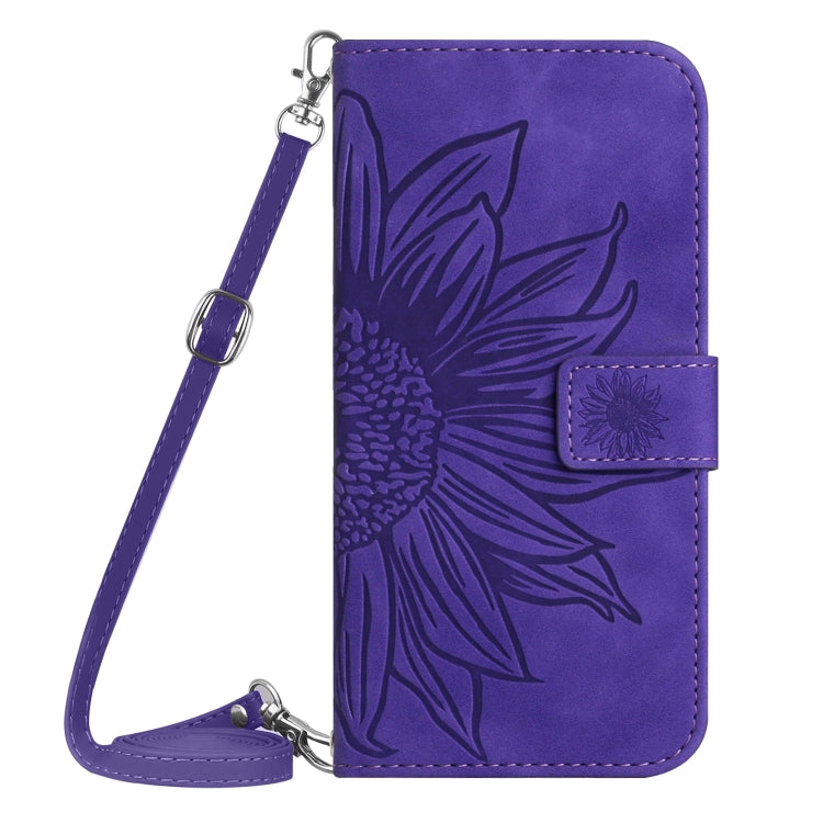 HT04 Skin Feel Sun Flower Embossed Flip Leather Phone Case with Lanyard, For Motorola Moto G Power 2023, For Motorola Moto G Stylus 5G 2023, For Sony Xperia 1 V