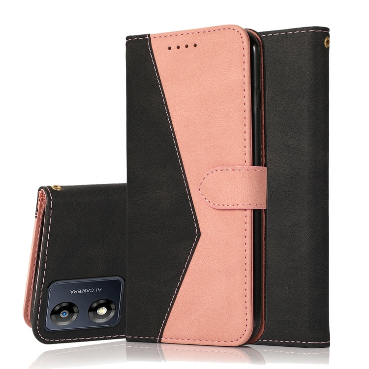 Dual-color Stitching Leather Phone Case