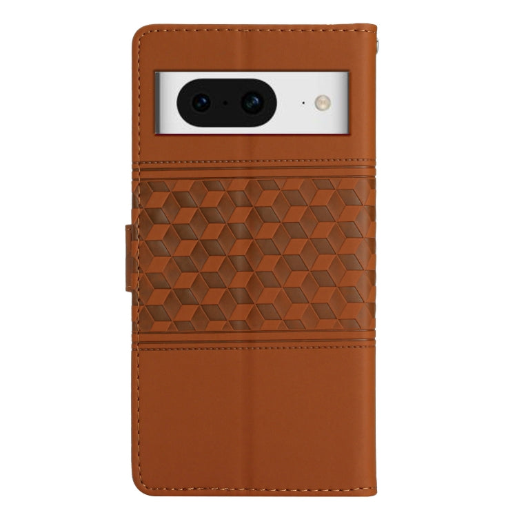 Diamond Embossed Skin Feel Leather Phone Case with Lanyard, For Google Pixel 8, For Google Pixel 8 Pro, For Google Pixel 7 5G, For Google Pixel 7 Pro 5G