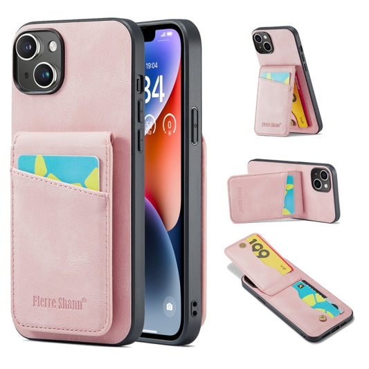 Fierre Shann Crazy Horse Card Holder Back Cover PU Phone Case, For iPhone 13, For iPhone 13 Pro, For iPhone 13 Pro Max, For iPhone 12 / 12 Pro