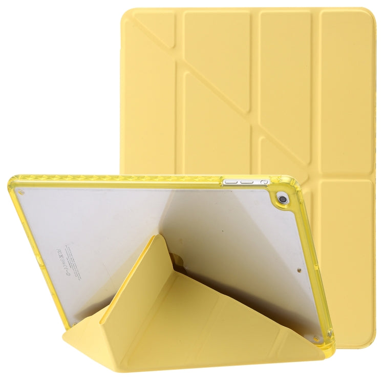 Clear Acrylic Deformation Leather Tablet Case, For iPad Air / Air 2 / 9.7 2018 / 2017