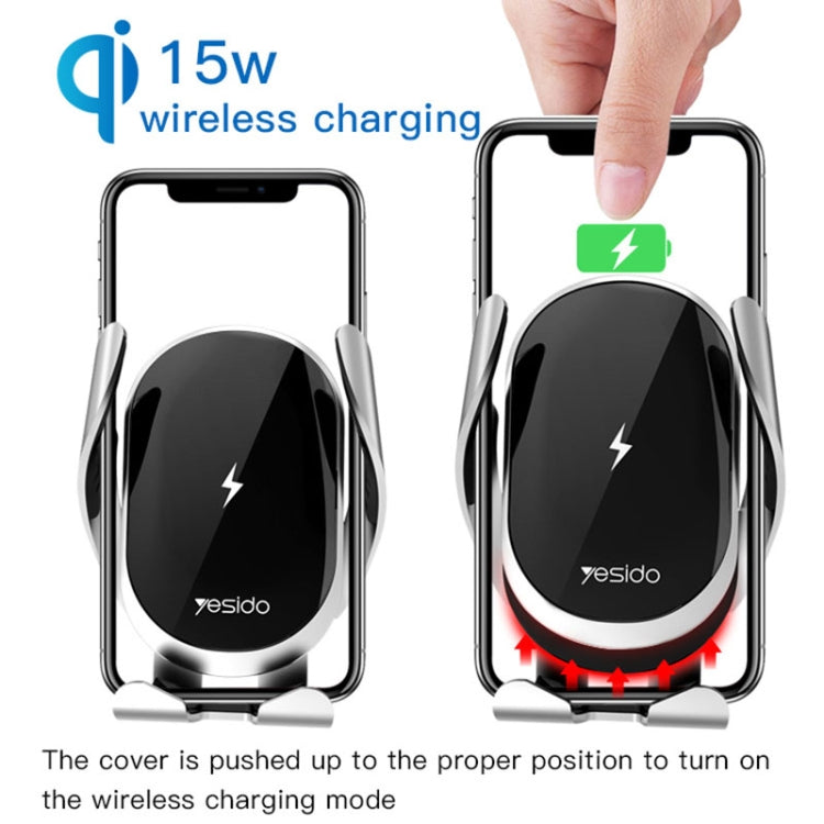 Yesido C78 Car Automatic Clamping 15W Qi Wireless Charger Phone Holder, C78