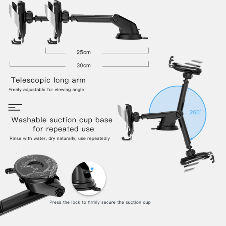 Yesido C78 Car Automatic Clamping 15W Qi Wireless Charger Phone Holder, C78