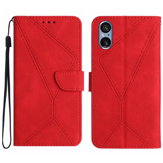 Stitching Embossed Leather Phone Case, For Sony Xperia 5 V, For Sony Xperia 10 III, For Sony Xperia 10 IV, For Sony Xperia 10 V