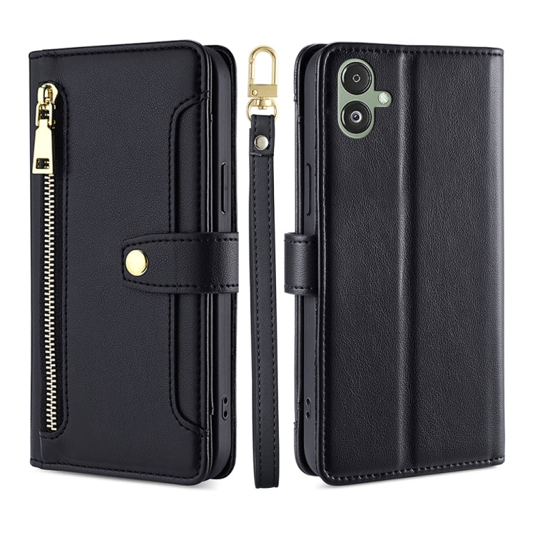 Sheep Texture Cross-body Zipper Wallet Leather Phone Case, For Samsung Galaxy M54 5G, For Samsung Galaxy F14 5G, For Samsung Galaxy A34 5G, For Samsung Galaxy A54 5G, For Samsung Galaxy S23+ 5G