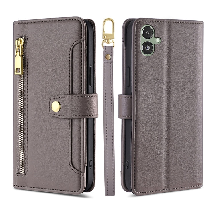 Sheep Texture Cross-body Zipper Wallet Leather Phone Case, For Samsung Galaxy M54 5G, For Samsung Galaxy F14 5G, For Samsung Galaxy A34 5G, For Samsung Galaxy A54 5G, For Samsung Galaxy S23+ 5G