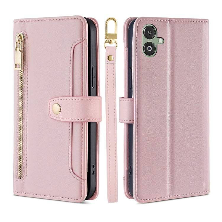 Sheep Texture Cross-body Zipper Wallet Leather Phone Case, For Samsung Galaxy M54 5G, For Samsung Galaxy F14 5G, For Samsung Galaxy A34 5G, For Samsung Galaxy A54 5G, For Samsung Galaxy S23+ 5G