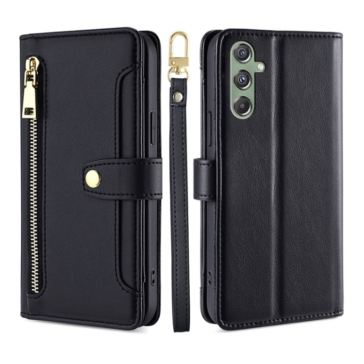 Sheep Texture Cross-body Zipper Wallet Leather Phone Case, For Samsung Galaxy S24 5G, For Samsung Galaxy A05 4G, For Samsung Galaxy A05s 4G, For Samsung Galaxy M34 5G / F34 5G, For Samsung Galaxy S23 FE 5G