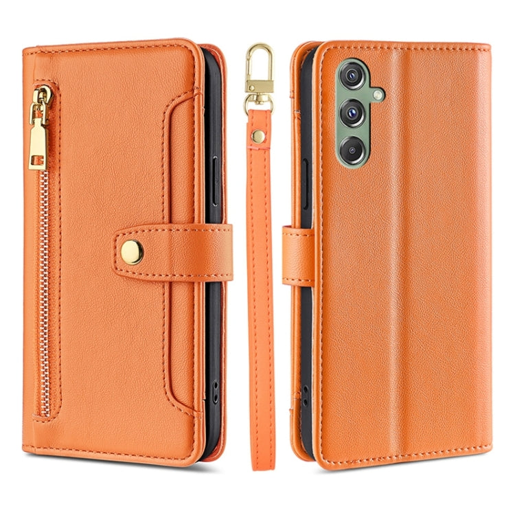 Sheep Texture Cross-body Zipper Wallet Leather Phone Case, For Samsung Galaxy S24 5G, For Samsung Galaxy A05 4G, For Samsung Galaxy A05s 4G, For Samsung Galaxy M34 5G / F34 5G, For Samsung Galaxy S23 FE 5G