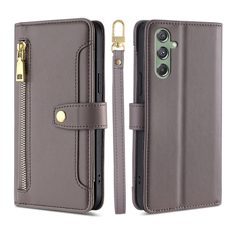 Sheep Texture Cross-body Zipper Wallet Leather Phone Case, For Samsung Galaxy S24 5G, For Samsung Galaxy A05 4G, For Samsung Galaxy A05s 4G, For Samsung Galaxy M34 5G / F34 5G, For Samsung Galaxy S23 FE 5G