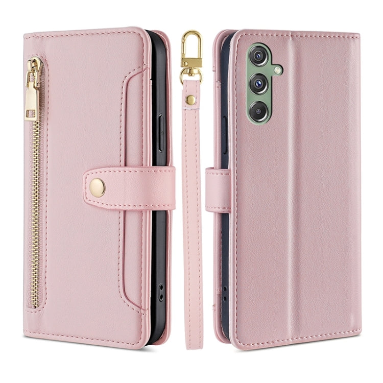 Sheep Texture Cross-body Zipper Wallet Leather Phone Case, For Samsung Galaxy S24 5G, For Samsung Galaxy A05 4G, For Samsung Galaxy A05s 4G, For Samsung Galaxy M34 5G / F34 5G, For Samsung Galaxy S23 FE 5G