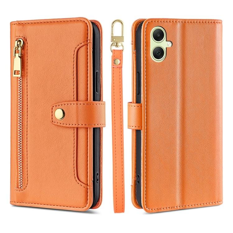 Sheep Texture Cross-body Zipper Wallet Leather Phone Case, For Samsung Galaxy S24 5G, For Samsung Galaxy A05 4G, For Samsung Galaxy A05s 4G, For Samsung Galaxy M34 5G / F34 5G, For Samsung Galaxy S23 FE 5G