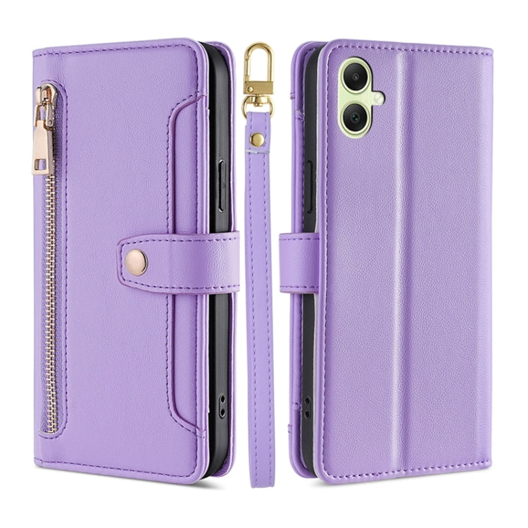 Sheep Texture Cross-body Zipper Wallet Leather Phone Case, For Samsung Galaxy S24 5G, For Samsung Galaxy A05 4G, For Samsung Galaxy A05s 4G, For Samsung Galaxy M34 5G / F34 5G, For Samsung Galaxy S23 FE 5G