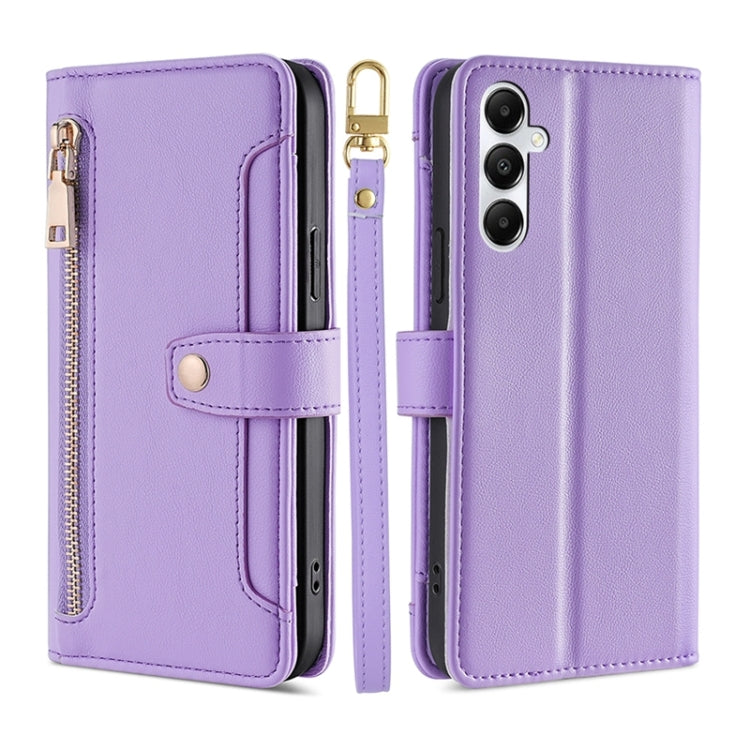 Sheep Texture Cross-body Zipper Wallet Leather Phone Case, For Samsung Galaxy S24 5G, For Samsung Galaxy A05 4G, For Samsung Galaxy A05s 4G, For Samsung Galaxy M34 5G / F34 5G, For Samsung Galaxy S23 FE 5G