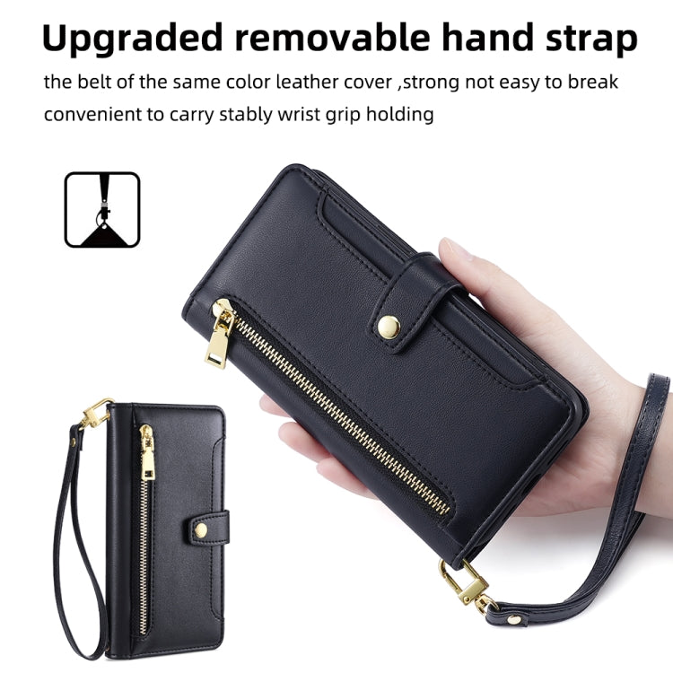 Sheep Texture Cross-body Zipper Wallet Leather Phone Case, For Samsung Galaxy A03s 164.2mm, For Samsung Galaxy A22 4G, For Samsung Galaxy A22 5G, For Samsung Galaxy S21 FE 5G, For Samsung Galaxy S21 5G