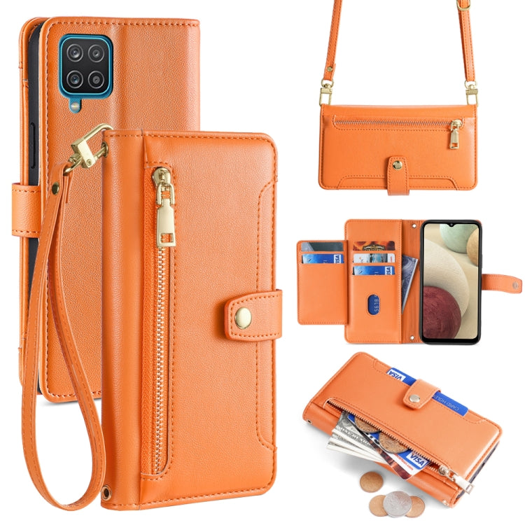 Sheep Texture Cross-body Zipper Wallet Leather Phone Case, For Samsung Galaxy A32 4G, For Samsung Galaxy S21+ 5G, For Samsung Galaxy S21 Ultra 5G, For Samsung Galaxy A12, For Samsung Galaxy A51 5G