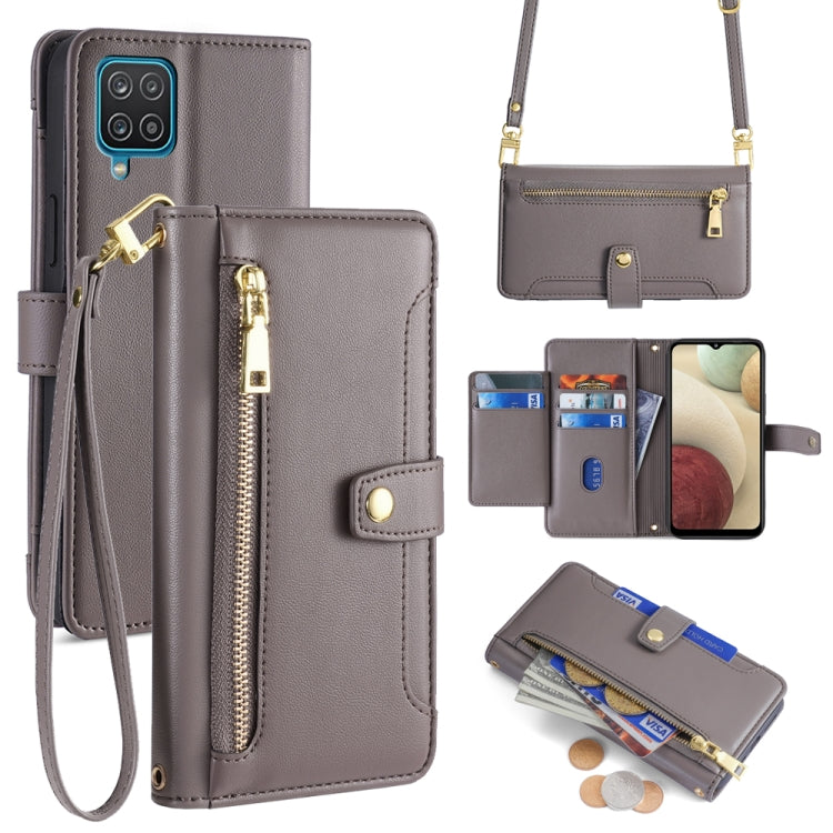 Sheep Texture Cross-body Zipper Wallet Leather Phone Case, For Samsung Galaxy A32 4G, For Samsung Galaxy S21+ 5G, For Samsung Galaxy S21 Ultra 5G, For Samsung Galaxy A12, For Samsung Galaxy A51 5G