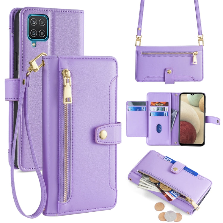 Sheep Texture Cross-body Zipper Wallet Leather Phone Case, For Samsung Galaxy A32 4G, For Samsung Galaxy S21+ 5G, For Samsung Galaxy S21 Ultra 5G, For Samsung Galaxy A12, For Samsung Galaxy A51 5G