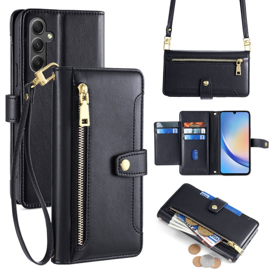 Sheep Texture Cross-body Zipper Wallet Leather Phone Case, For Samsung Galaxy A34 5G, For Samsung Galaxy A54 5G, For Samsung Galaxy S23+ 5G, For Samsung Galaxy S23 5G