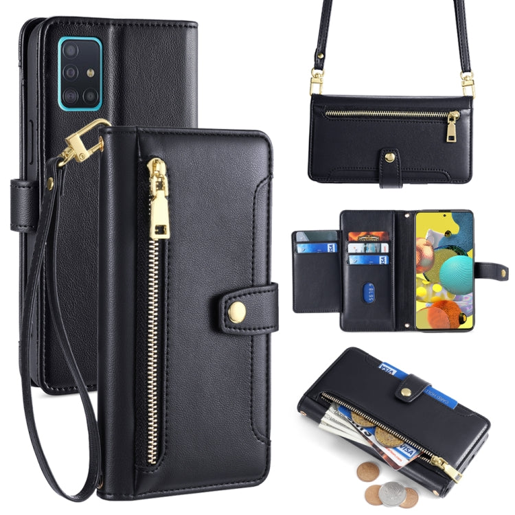 Sheep Texture Cross-body Zipper Wallet Leather Phone Case, For Samsung Galaxy A32 4G, For Samsung Galaxy S21+ 5G, For Samsung Galaxy S21 Ultra 5G, For Samsung Galaxy A12, For Samsung Galaxy A51 5G