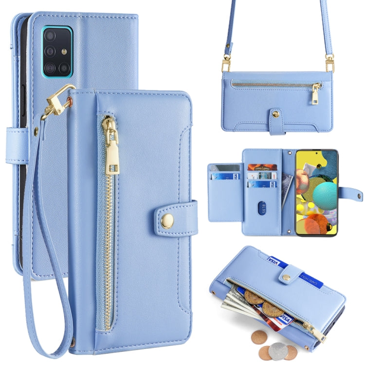 Sheep Texture Cross-body Zipper Wallet Leather Phone Case, For Samsung Galaxy A32 4G, For Samsung Galaxy S21+ 5G, For Samsung Galaxy S21 Ultra 5G, For Samsung Galaxy A12, For Samsung Galaxy A51 5G