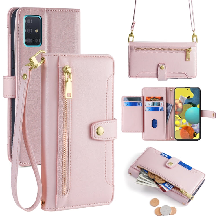 Sheep Texture Cross-body Zipper Wallet Leather Phone Case, For Samsung Galaxy A32 4G, For Samsung Galaxy S21+ 5G, For Samsung Galaxy S21 Ultra 5G, For Samsung Galaxy A12, For Samsung Galaxy A51 5G