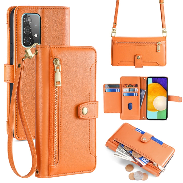 Sheep Texture Cross-body Zipper Wallet Leather Phone Case, For Samsung Galaxy M52 5G, For Samsung Galaxy S22+ 5G, For Samsung Galaxy S22 5G, For Samsung Galaxy A13 5G, For Samsung Galaxy A52 5G / 4G / A52s 5G