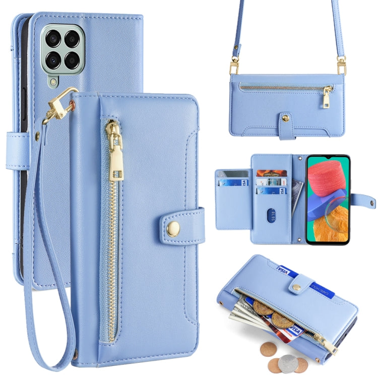 Sheep Texture Cross-body Zipper Wallet Leather Phone Case, For Samsung Galaxy S23 5G, For Samsung Galaxy M53 5G, For Samsung Galaxy A23, For Samsung Galaxy M33 5G, For Samsung Galaxy A53 5G