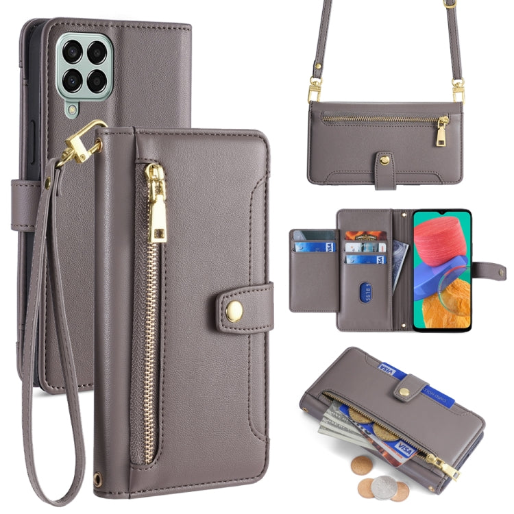 Sheep Texture Cross-body Zipper Wallet Leather Phone Case, For Samsung Galaxy S23 5G, For Samsung Galaxy M53 5G, For Samsung Galaxy A23, For Samsung Galaxy M33 5G, For Samsung Galaxy A53 5G