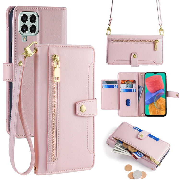 Sheep Texture Cross-body Zipper Wallet Leather Phone Case, For Samsung Galaxy S23 5G, For Samsung Galaxy M53 5G, For Samsung Galaxy A23, For Samsung Galaxy M33 5G, For Samsung Galaxy A53 5G